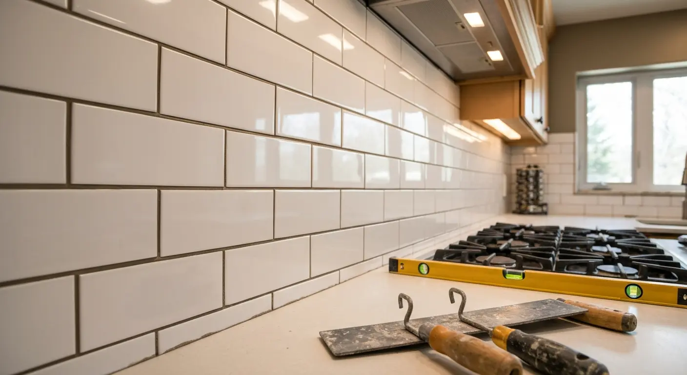 Backsplash tile installation