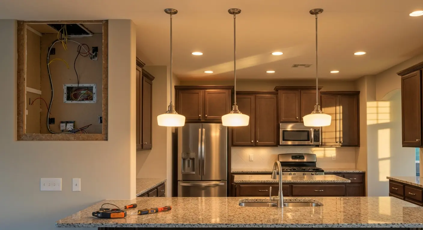 Kitchen lighting installation