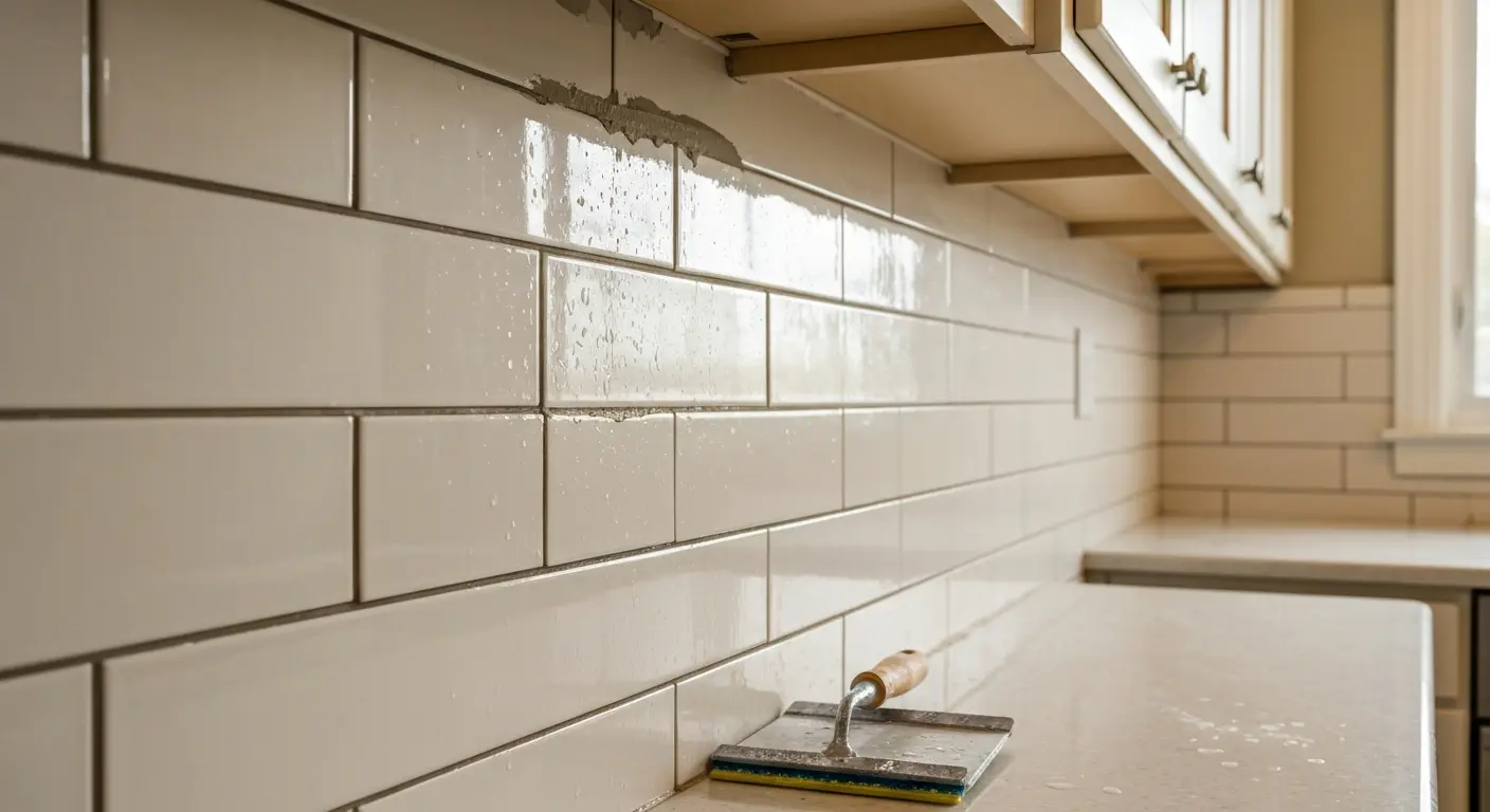 Backsplash tile installation