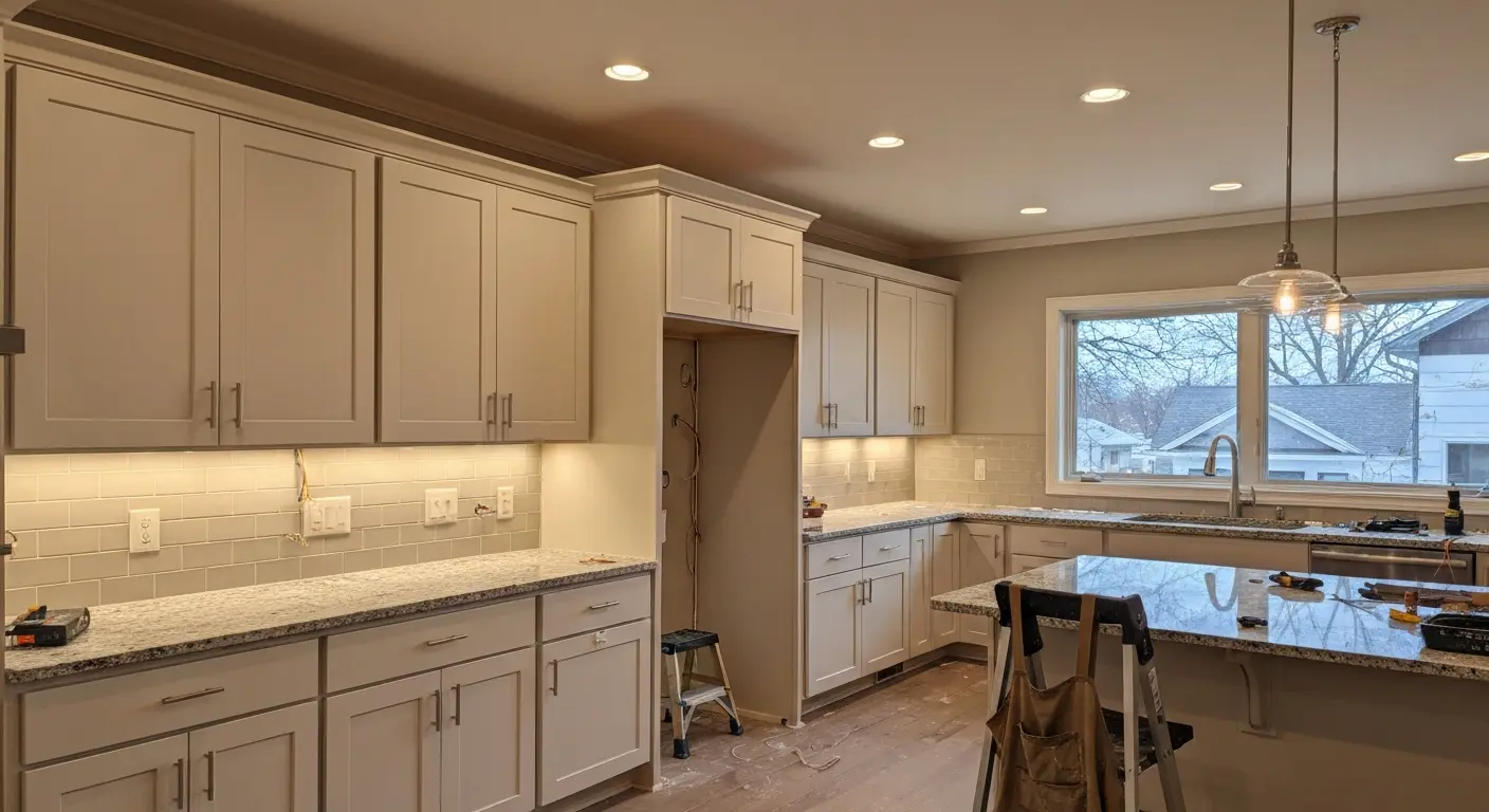Kitchen lighting installation