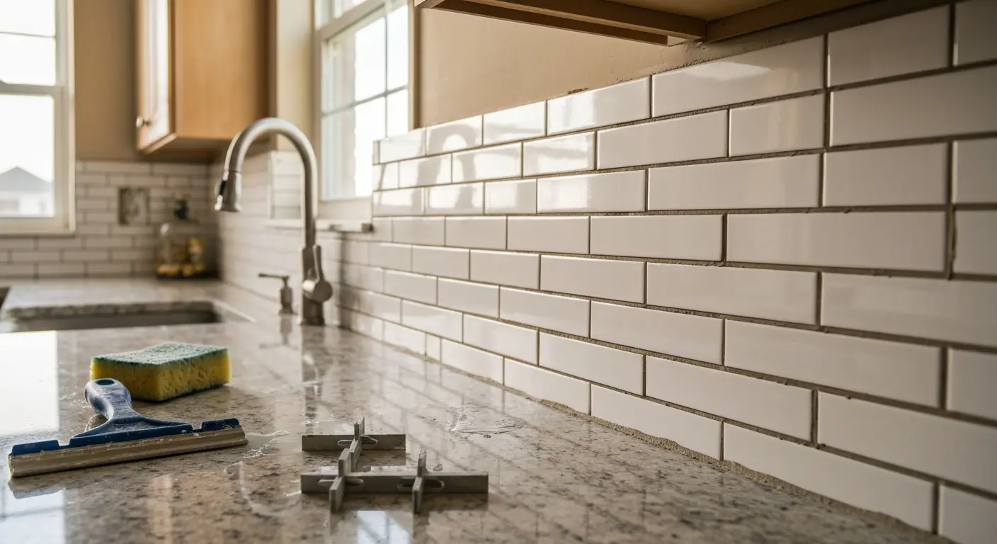 Backsplash tile installation
