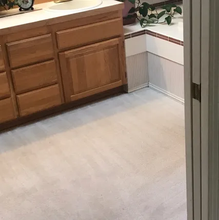 Carpet near bathroom cleaned