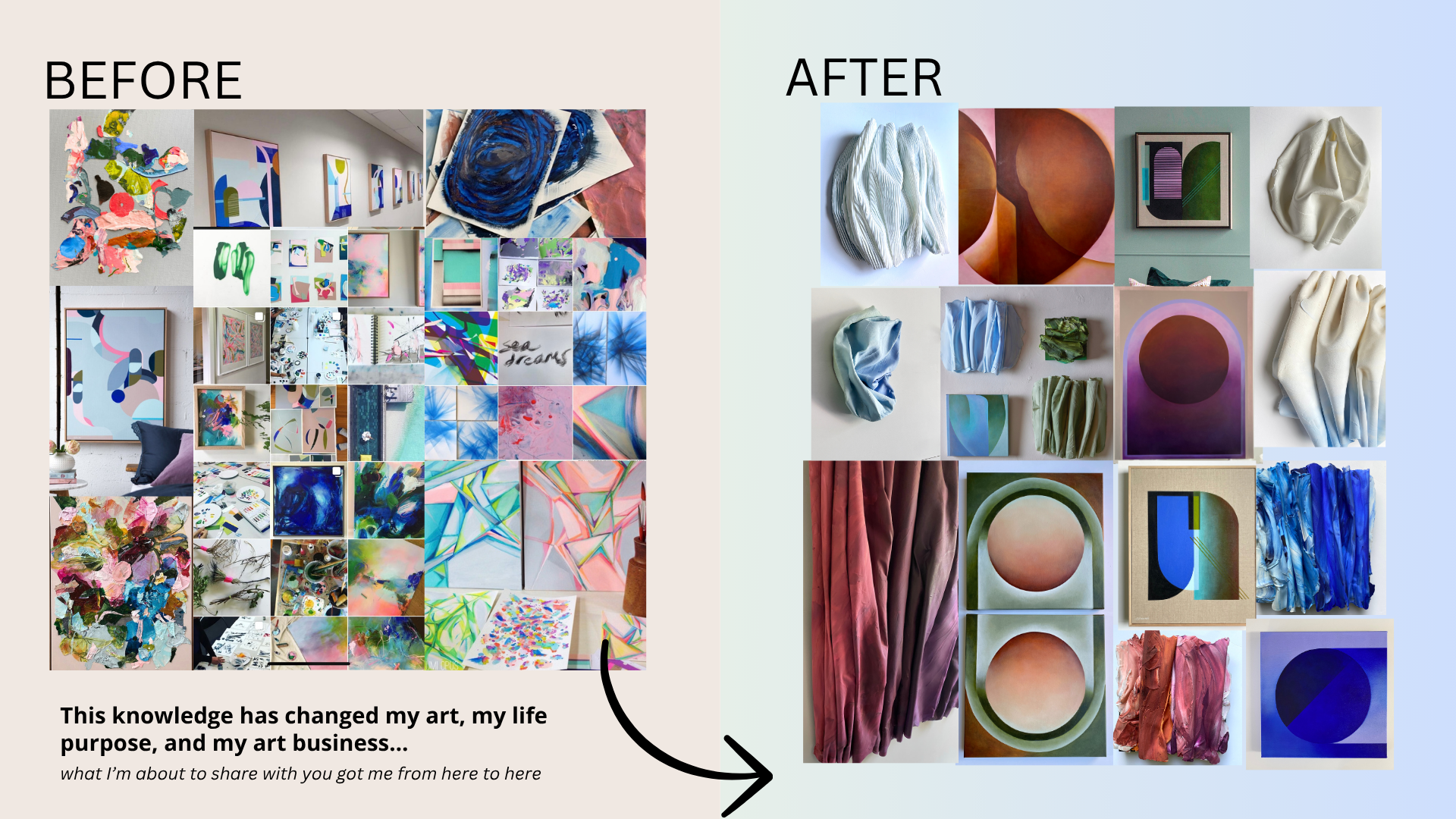 Michele's work before and after finding her point of view