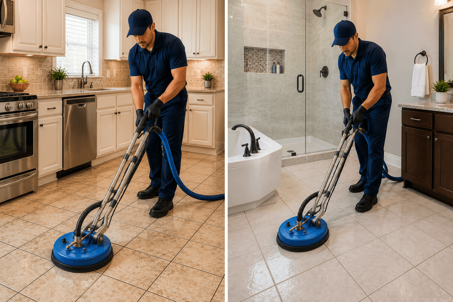 Professional kitchen and bathroom tile cleaning