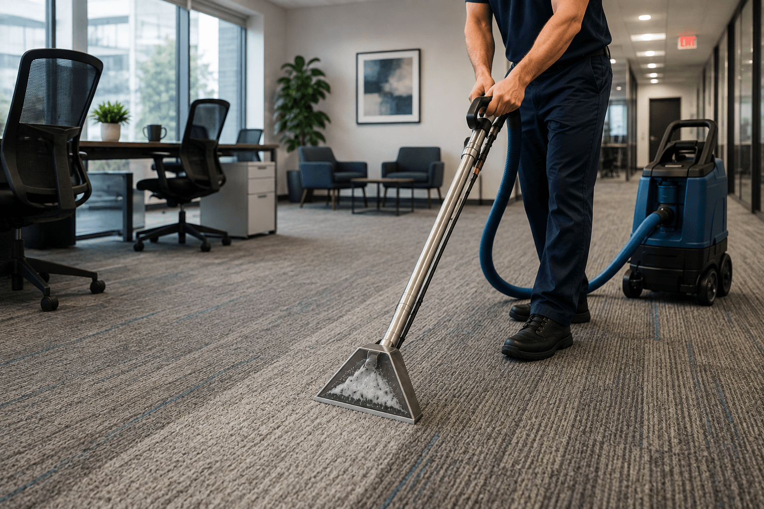 Commercial carpet cleaning for a Bakersfield business