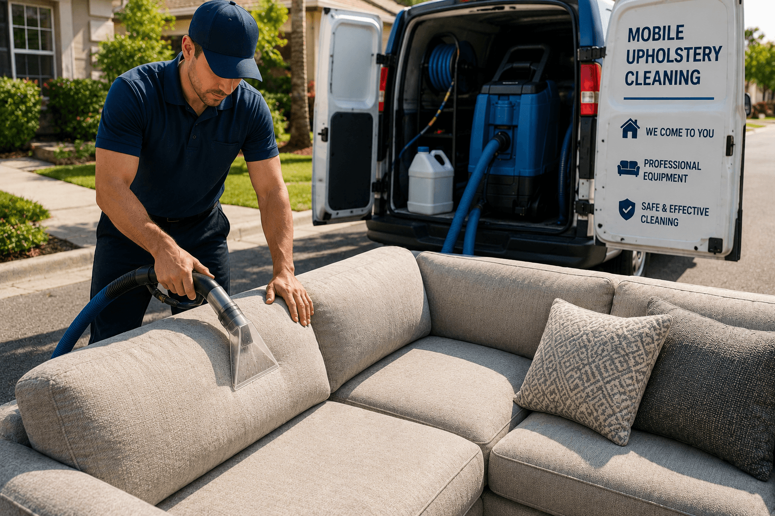 Mobile upholstery cleaning at a Bakersfield home