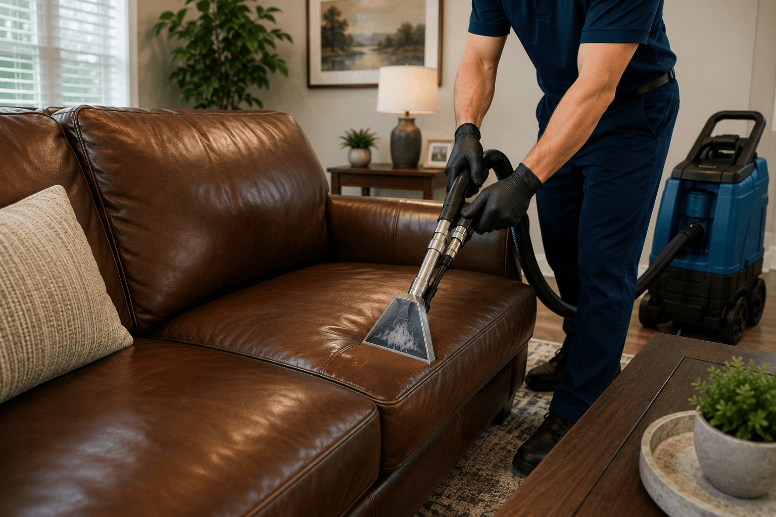 Professional leather furniture cleaning and conditioning