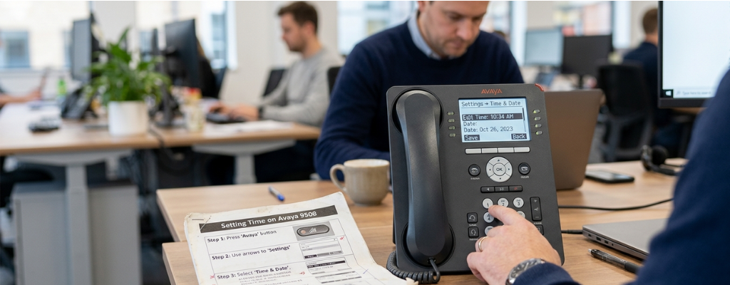 How to Set the Time on Avaya 9508 Phone (Step-by-Step Guide for IP Office) | Morgan Birgé