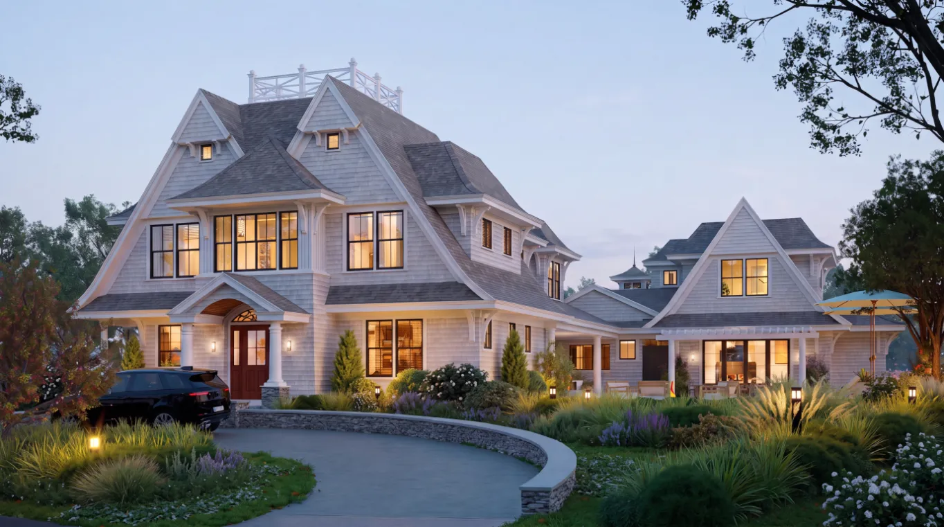 Aquidneck Island Rhode Island waterfront custom residence — structural engineering by JGray
