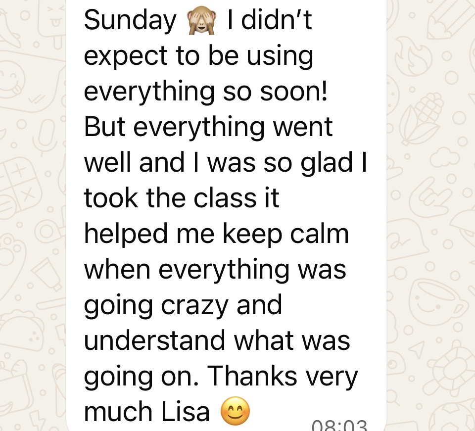 review of birth following antenatal birth prep hypnobirth class