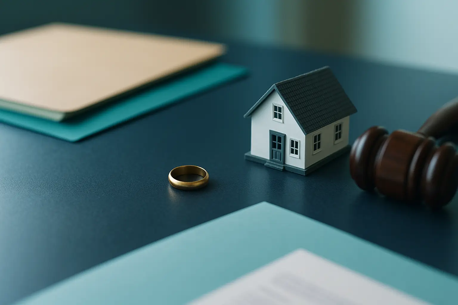 PA Probate Help image with wedding ring gavel and house model representing situations when surviving spouse is not eligible for elective share in Pennsylvania