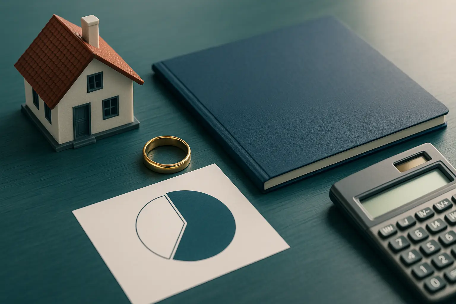 PA Probate Help image showing estate division one third elective share with house model wedding ring and legal desk