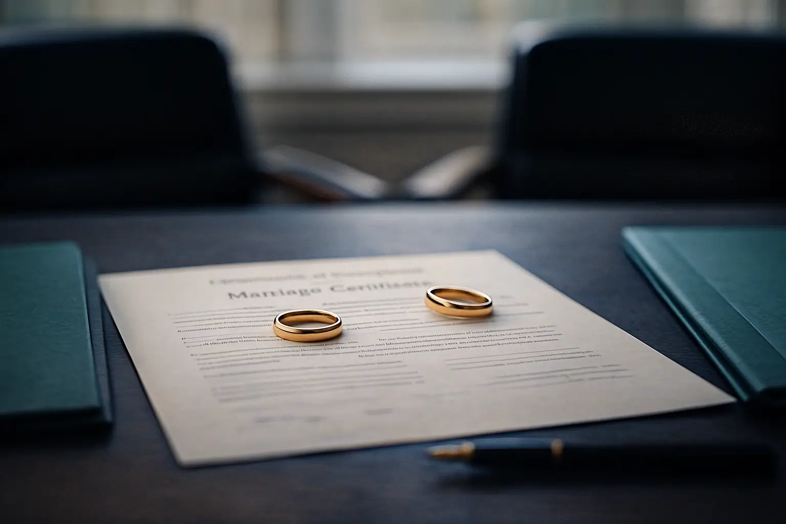 PA Probate Help image showing two separated wedding rings on a legal marital document symbolizing elective share rights for separated spouses in Pennsylvania