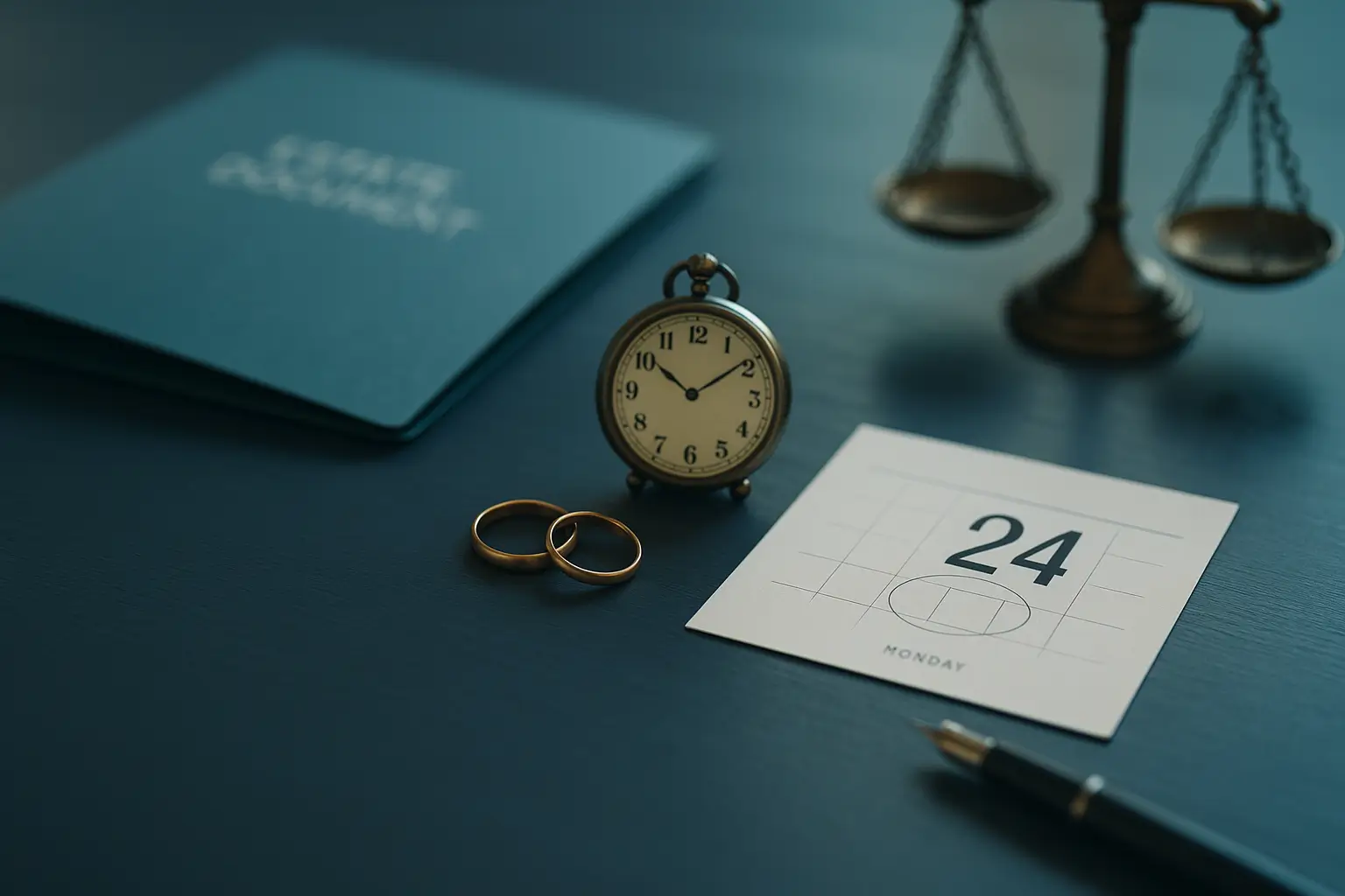 PA Probate Help image showing a legal desk with clock and calendar representing missed 6-month elective share deadline in Pennsylvania