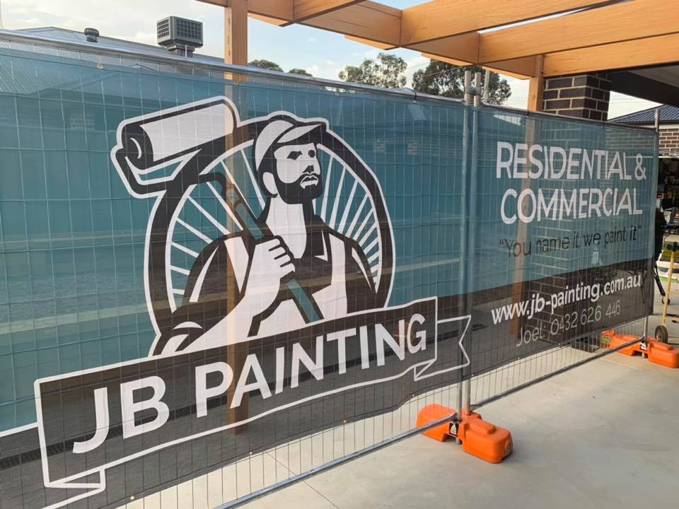 JB Painting branding on a jobsite