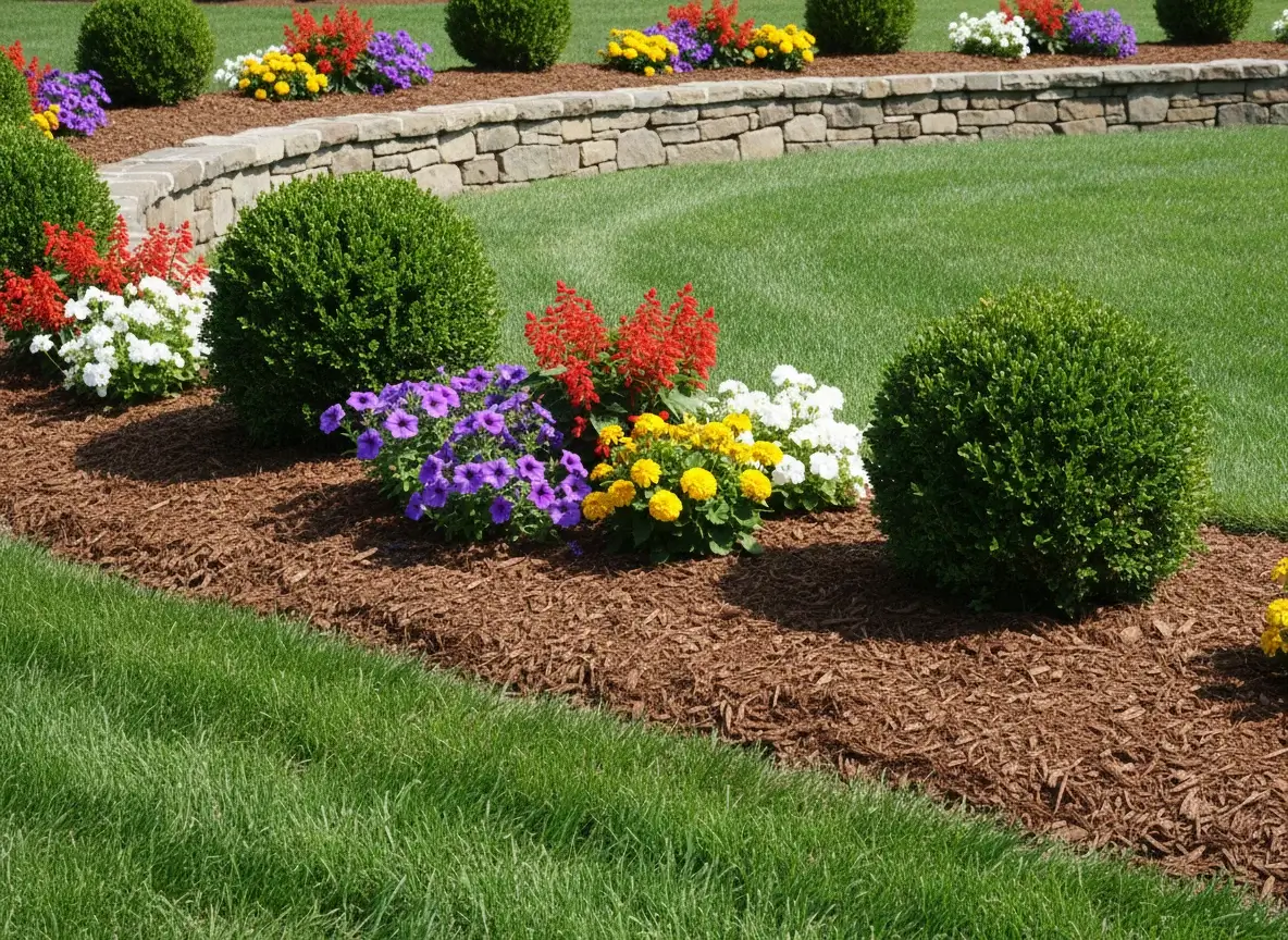 Garden Bed with Stone Wall