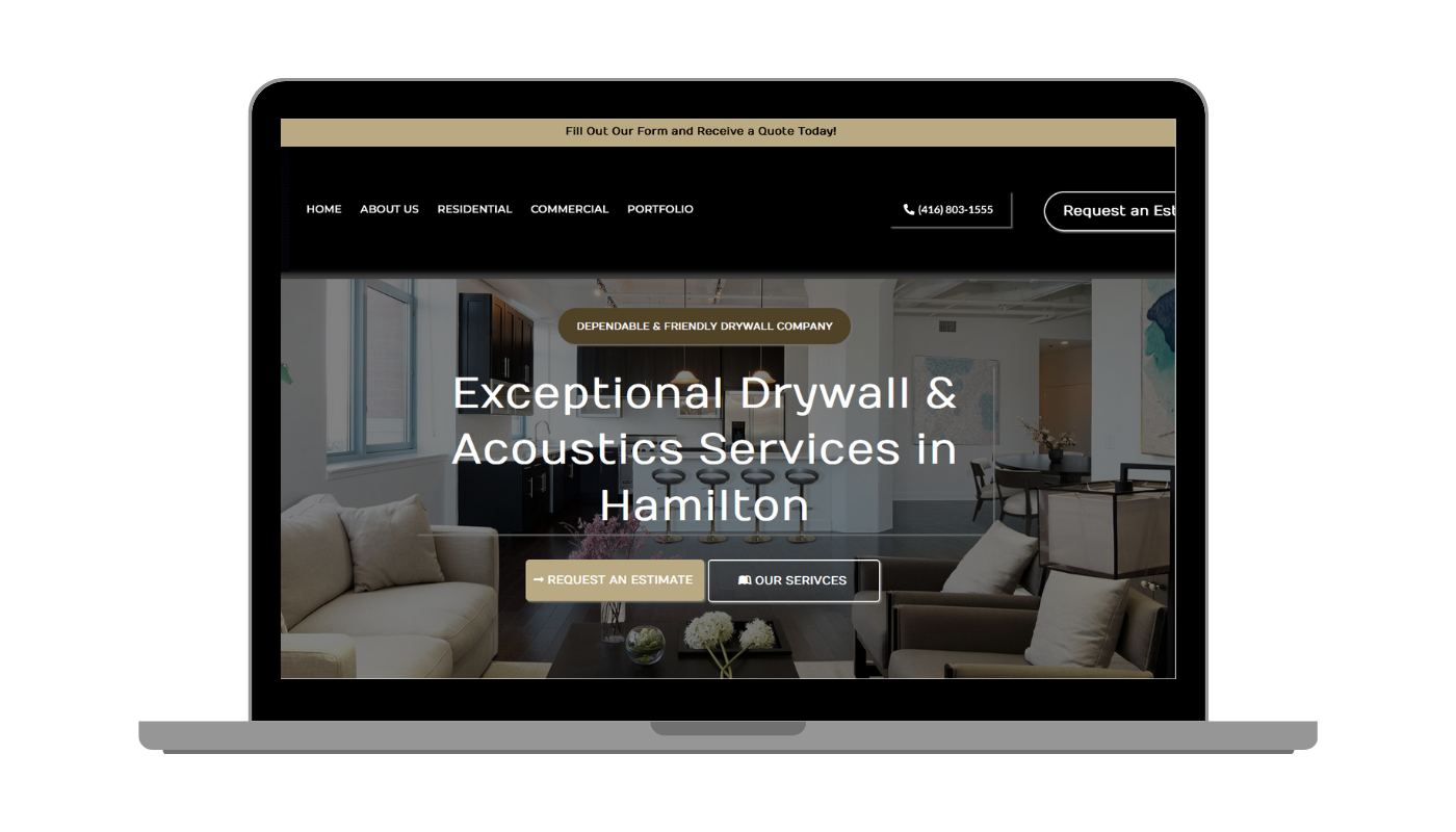Drywall Contractor Website Design