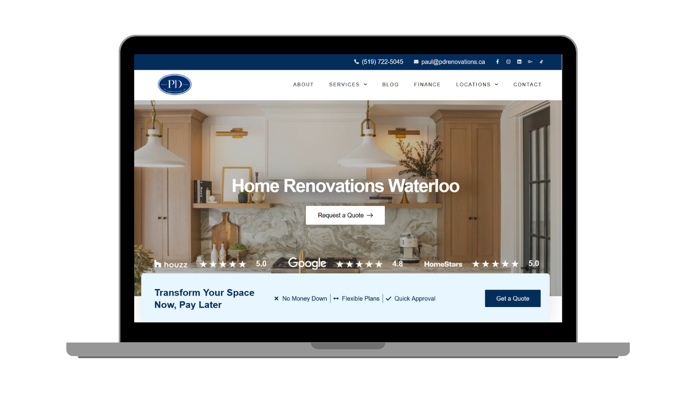 Home Renovations Website Design