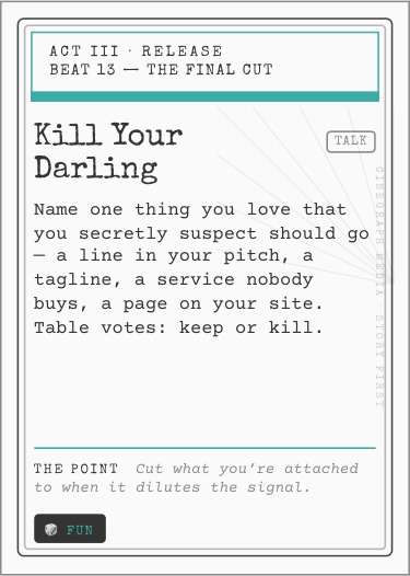 Act III card: Kill Your Darling