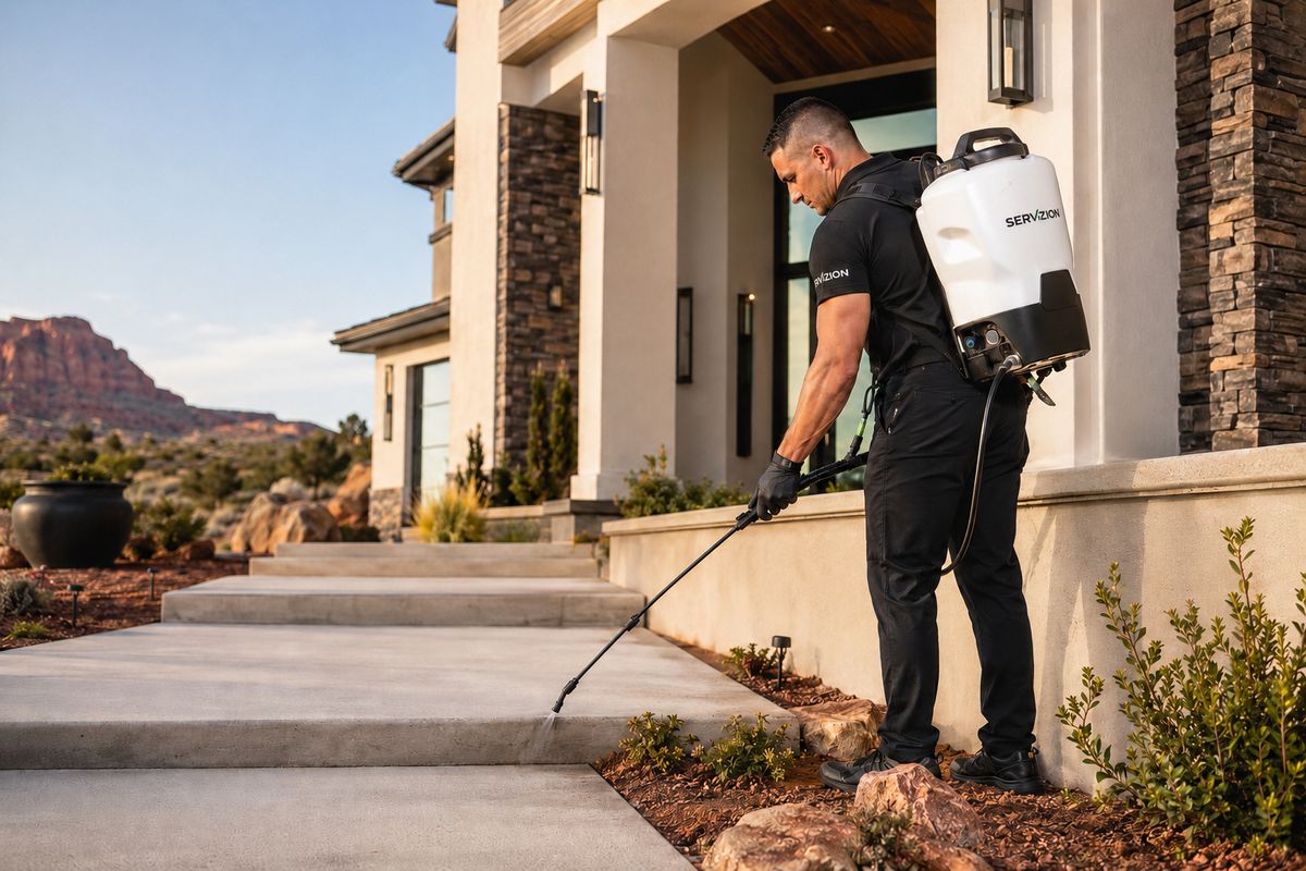 SERVZION technician protecting a Southern Utah home