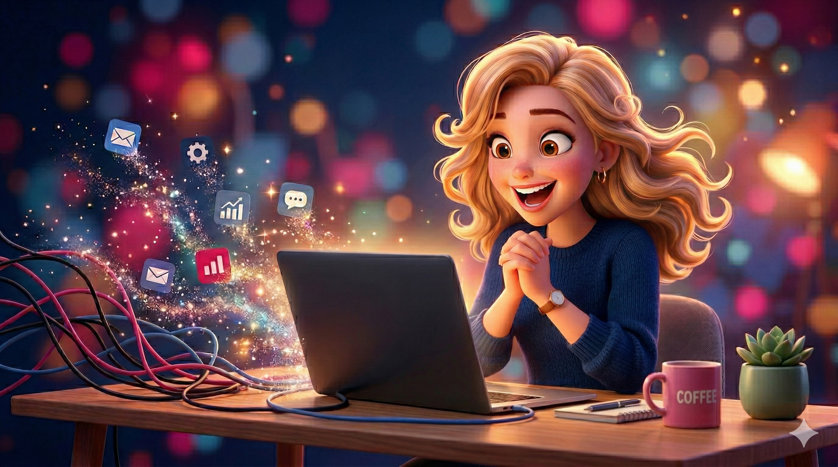 Woman working at laptop