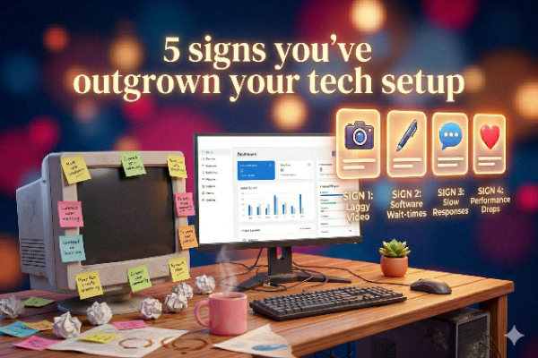 messy computer with post-its stuck all over it messy computer with post-its stuck all over it