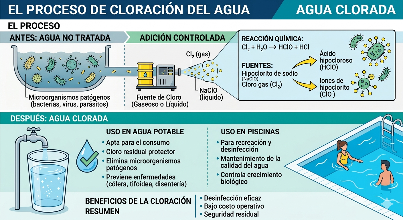 Infografia de agua clorada