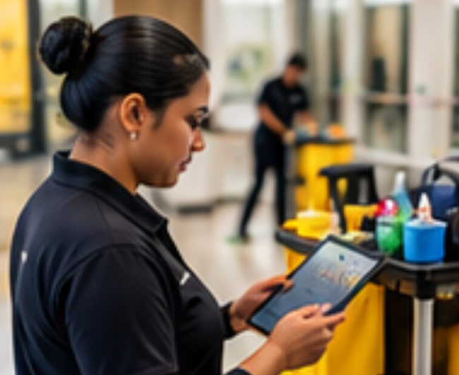 Cleaning crew using SolvPro in the field