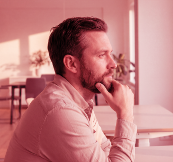Man thinking and looking away