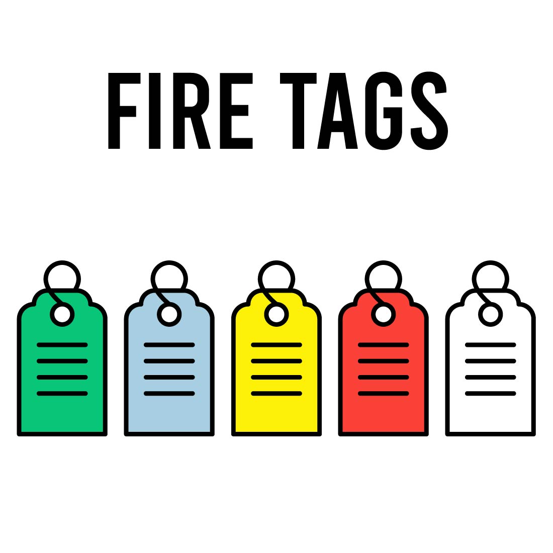 Fire Tags (Bundles of 25)