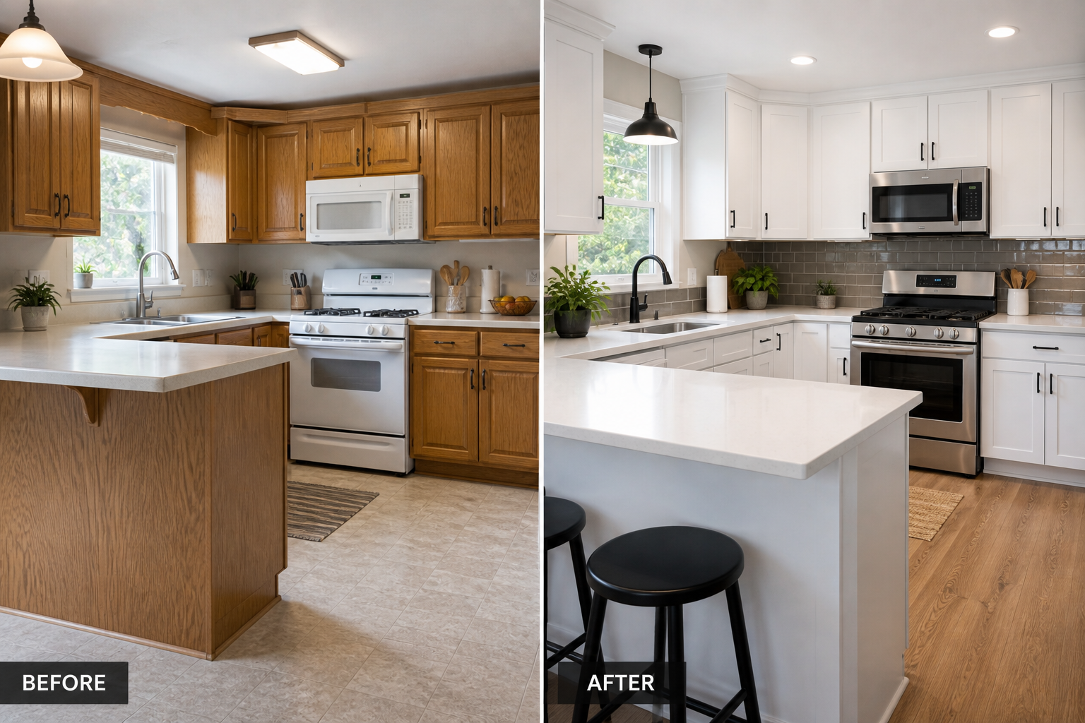 Kitchen cabinet facelift before selling a house. Kitchen cabinet facelift before selling a house.