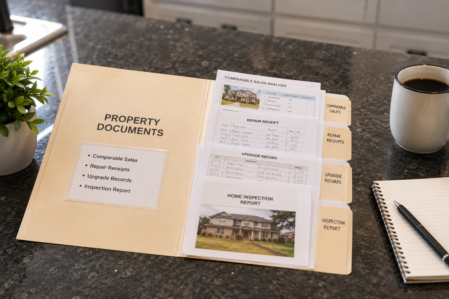Price defense package prepared for a home appraisal.