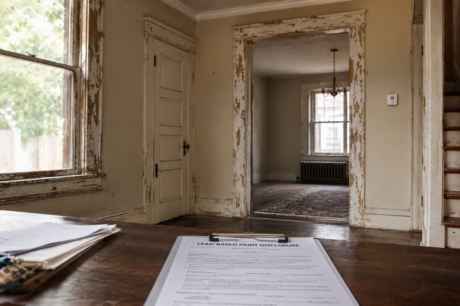 Lead paint disclosure paperwork for a pre-1978 home. Lead paint disclosure paperwork for a pre-1978 home.