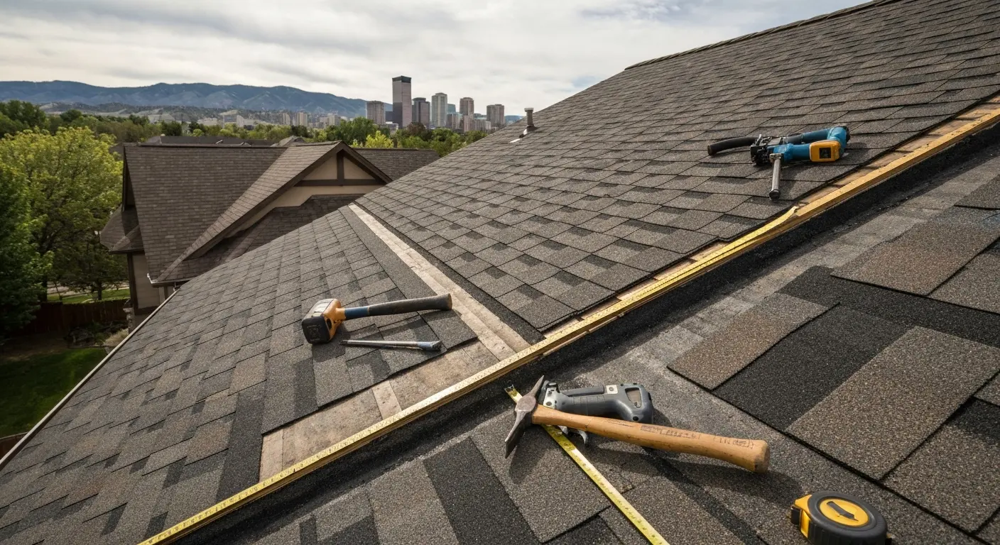 Roof repair in progress