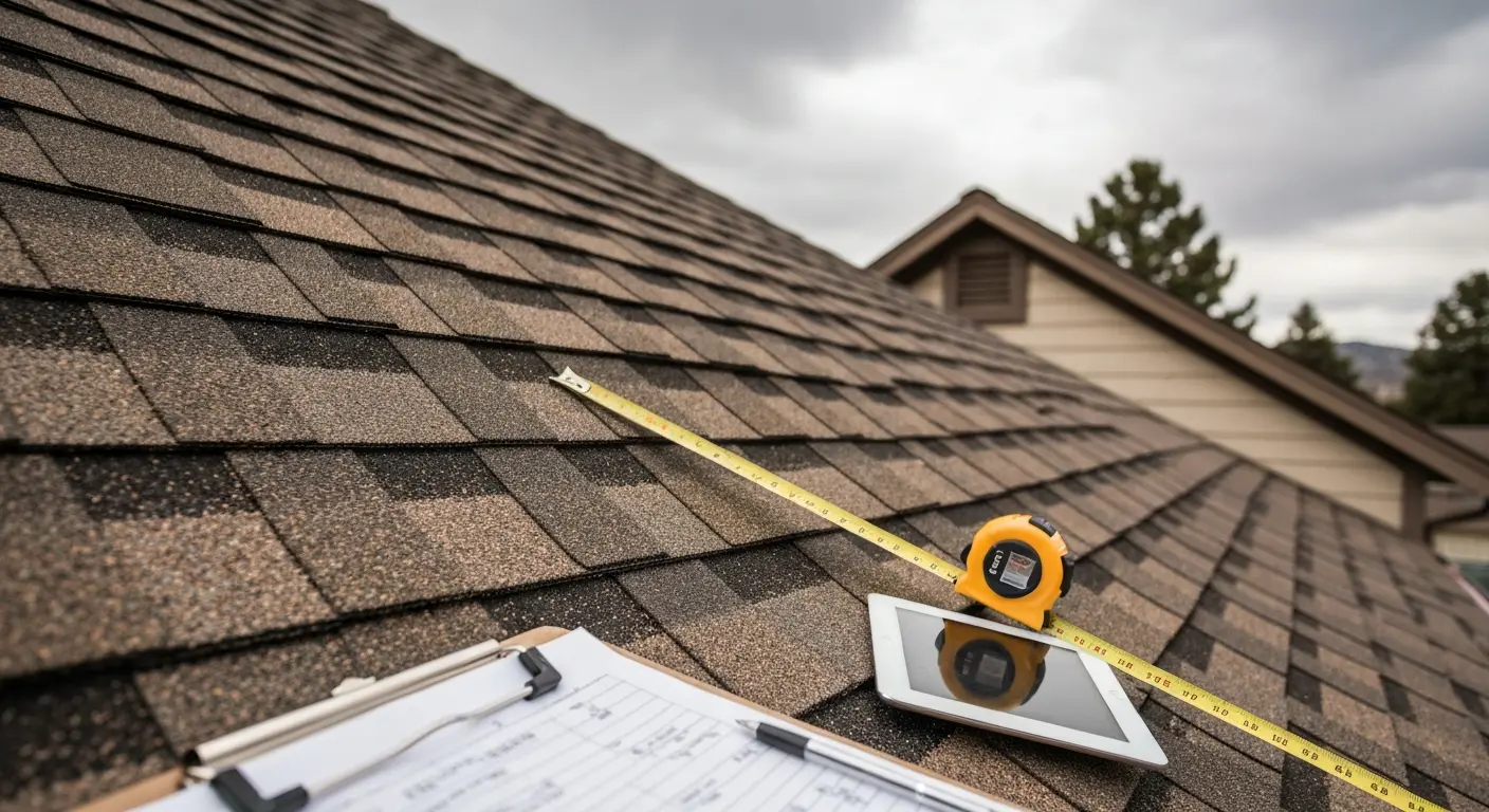 Storm damage assessment on residential roof