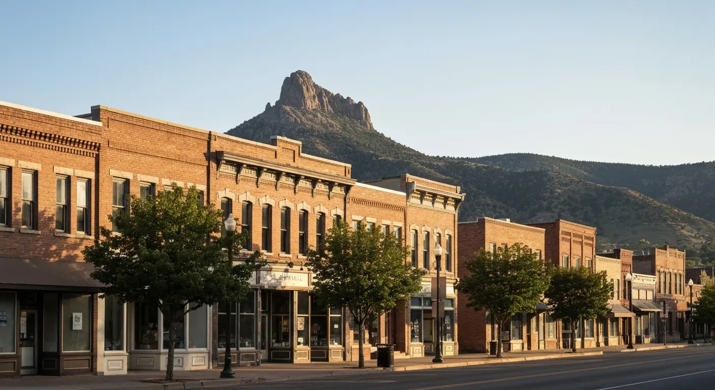 Castle Rock downtown and butte