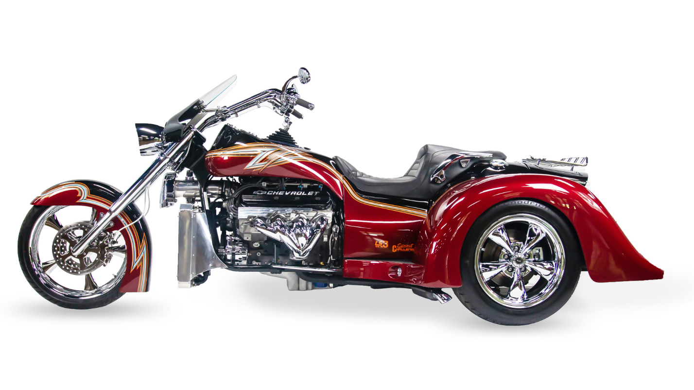 Challenger trike side profile showing air ride stance