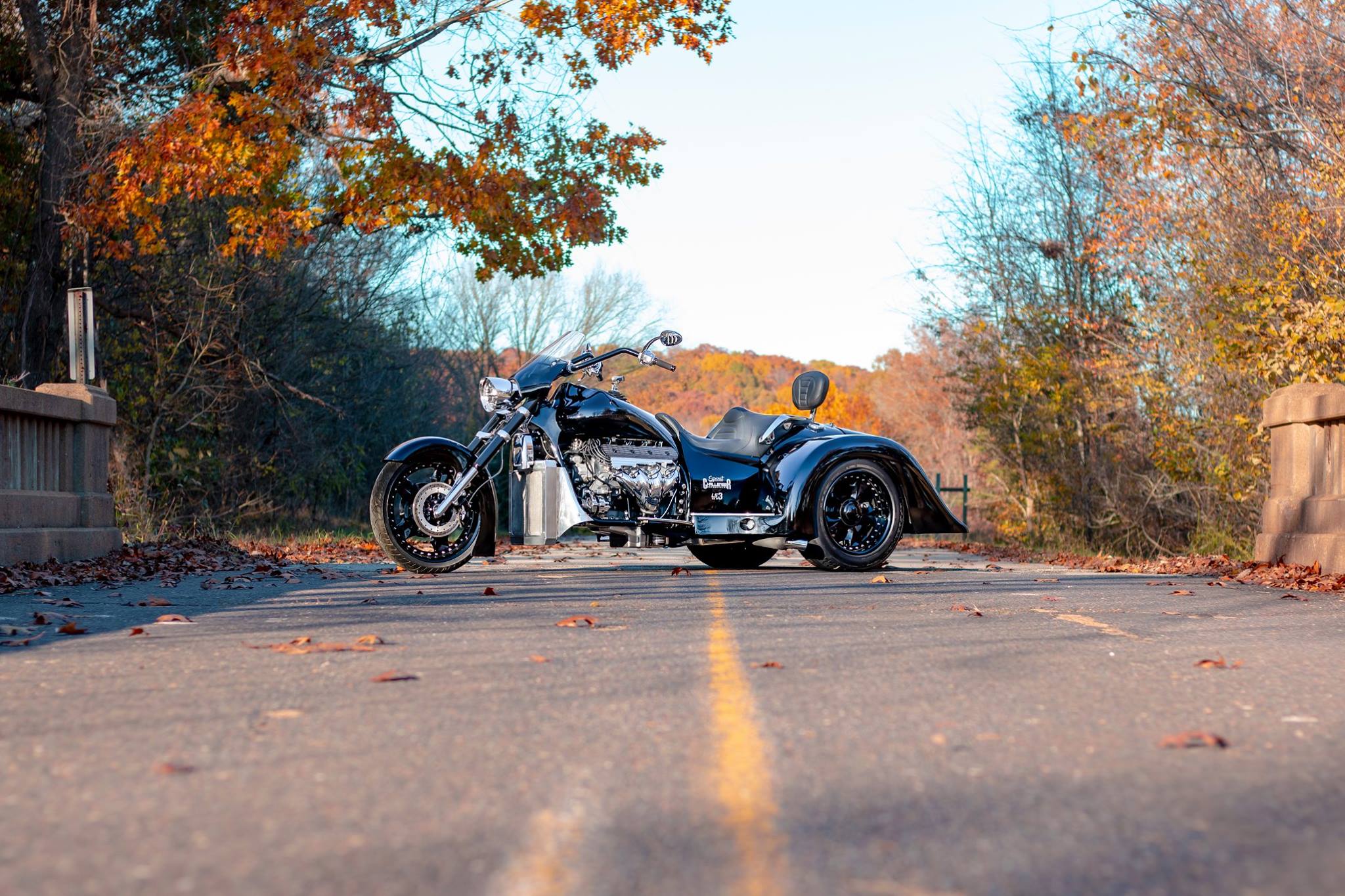 Challenger trike on an autumn road