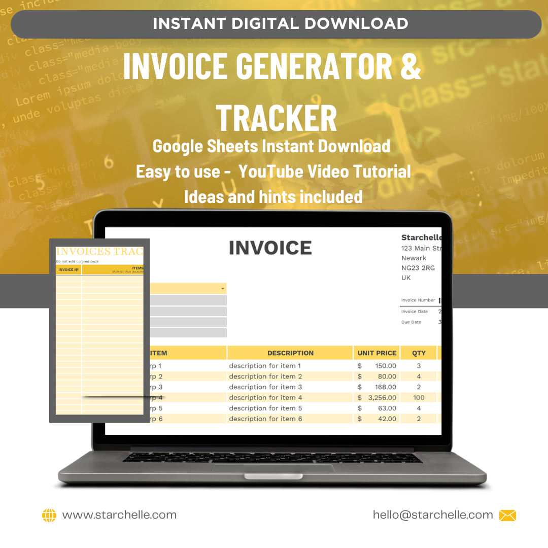 Invoice Generator & Tracker | Google Sheets Invoice Template | Small B