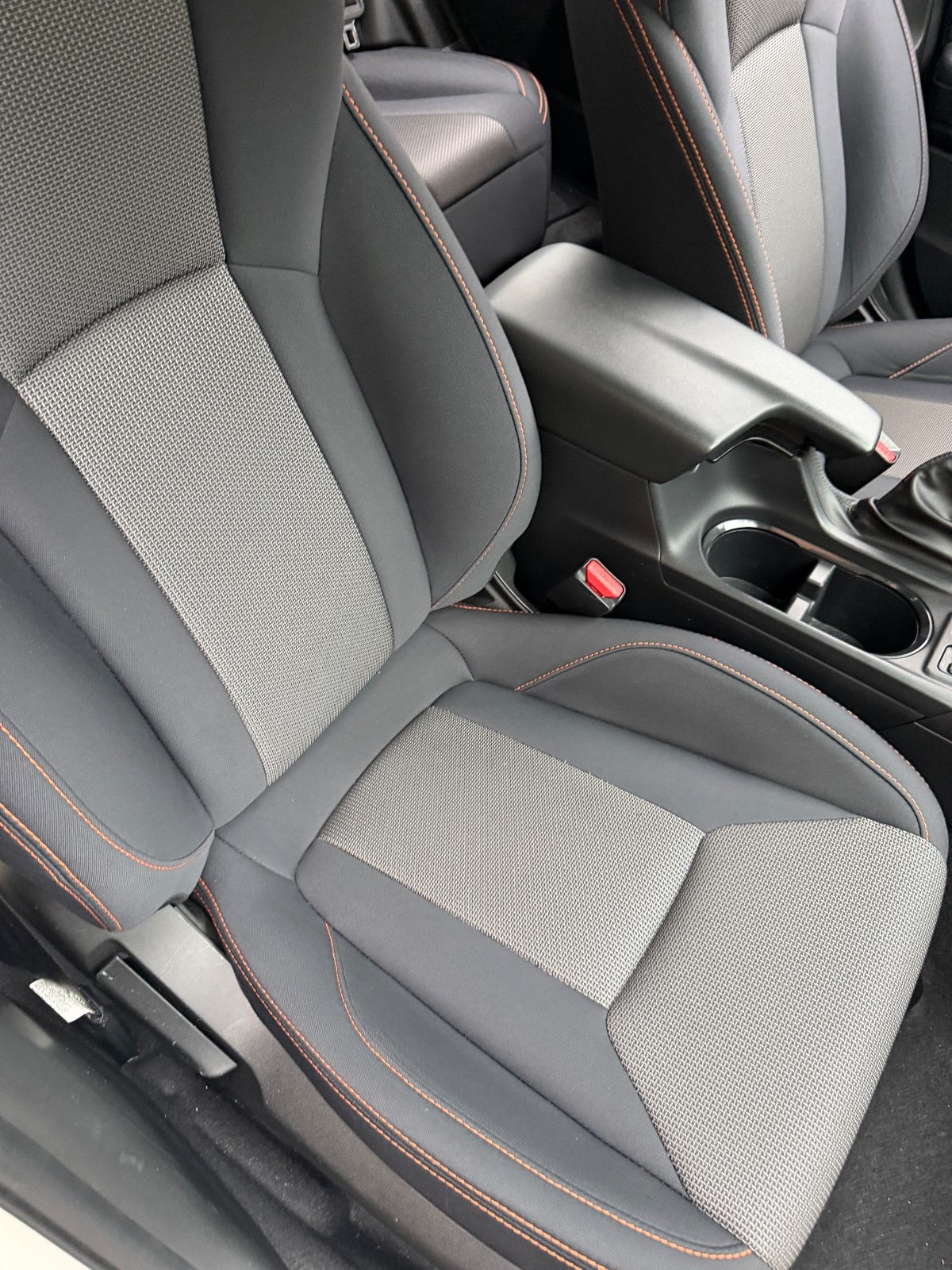 Front passenger cloth seat in a Subaru Crosstrek before service