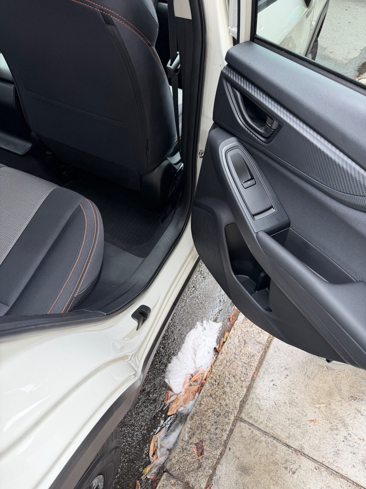 Clean rear door pocket and rear seat of a Subaru Crosstrek after cleaning