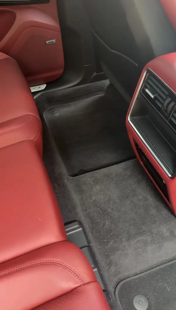Before back seat floor / carpet of a Porsche Cayenne, full detail in Hunters Point