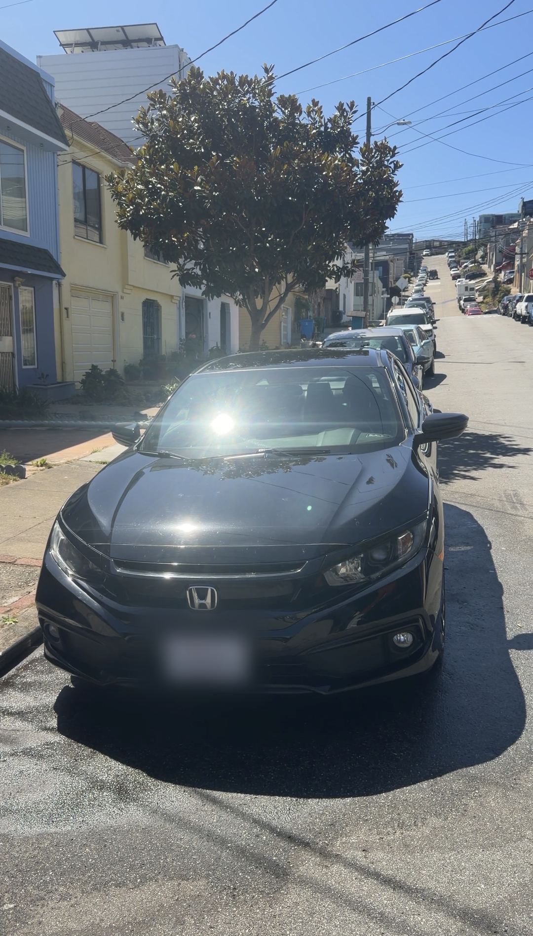 Black 2019 Honda Civic Sport after a full detail in Glen Park, San Francisco