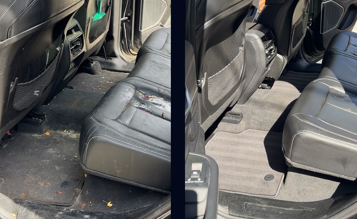 Interior revival before and after transformation by SF City Wash mobile detail in San Francisco