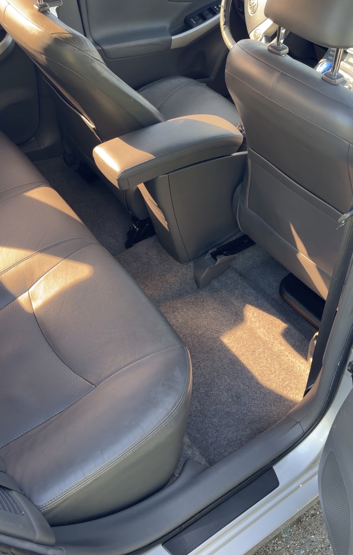 Toyota Prius interior after full detail — clean back seat and carpet — Pacifica