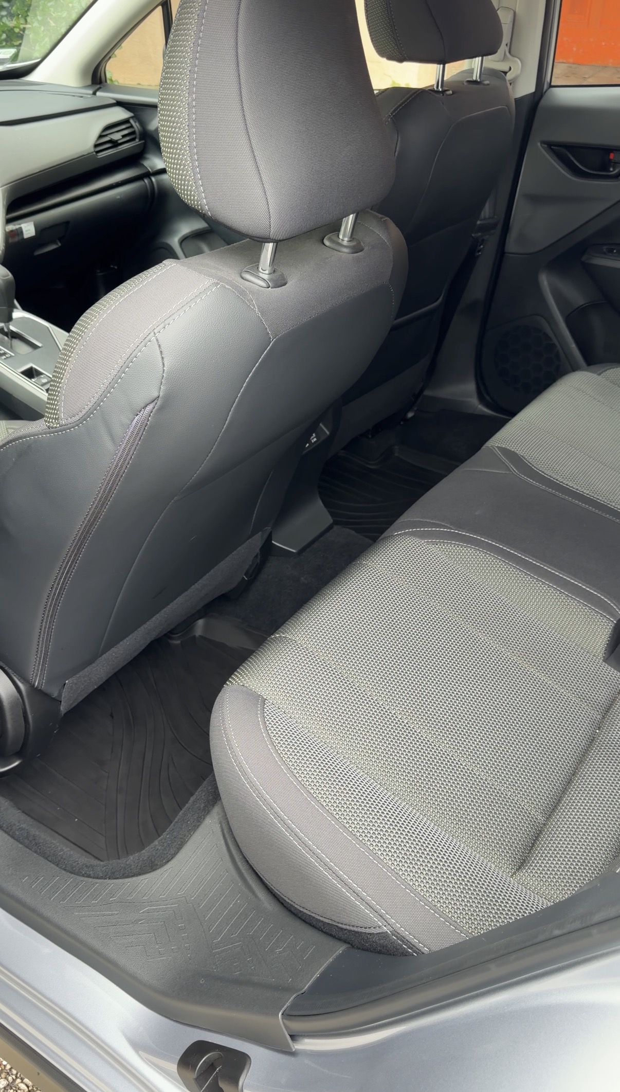 Subaru Crosstrek back seat after detailing, clean