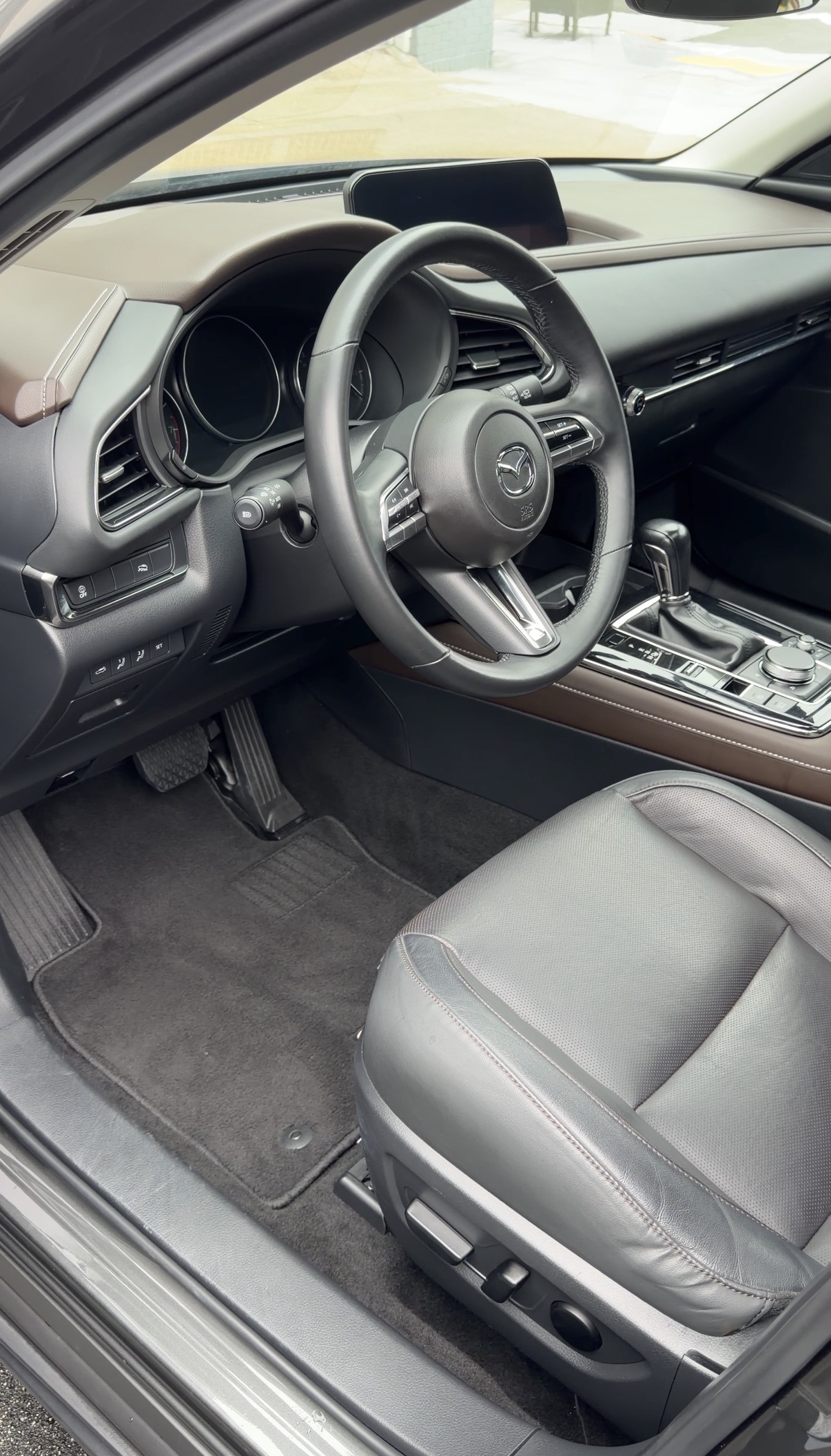 Clean detailed Mazda CX-30 front interior after mobile detailing in Western Addition