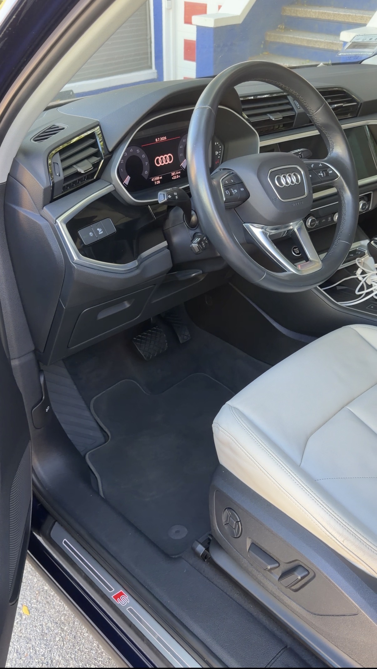 Clean detailed Audi Q3 driver cockpit after mobile detailing in Bernal Heights, San Francisco