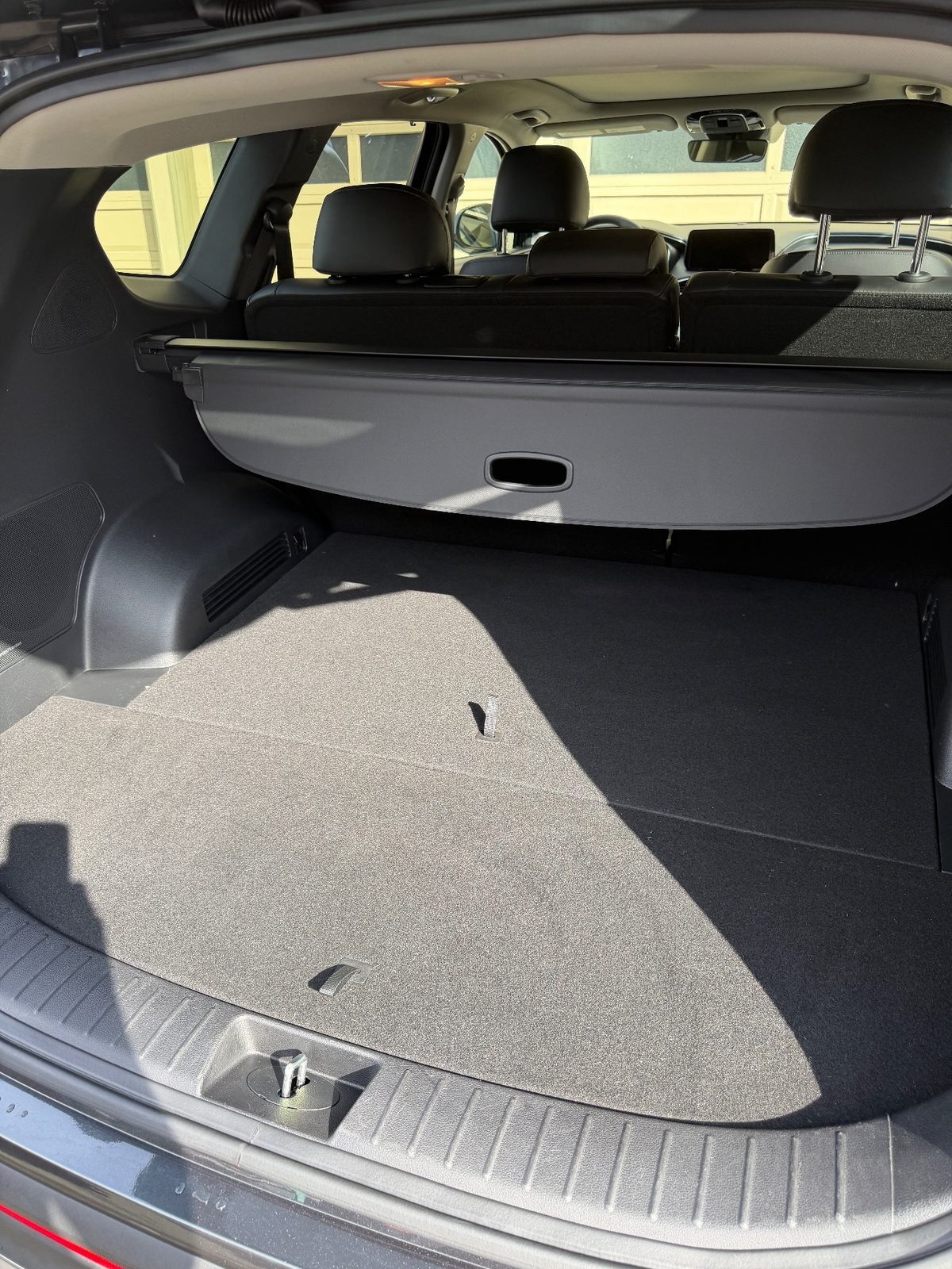 Vacuumed cargo area of a Hyundai Santa Fe after detailing