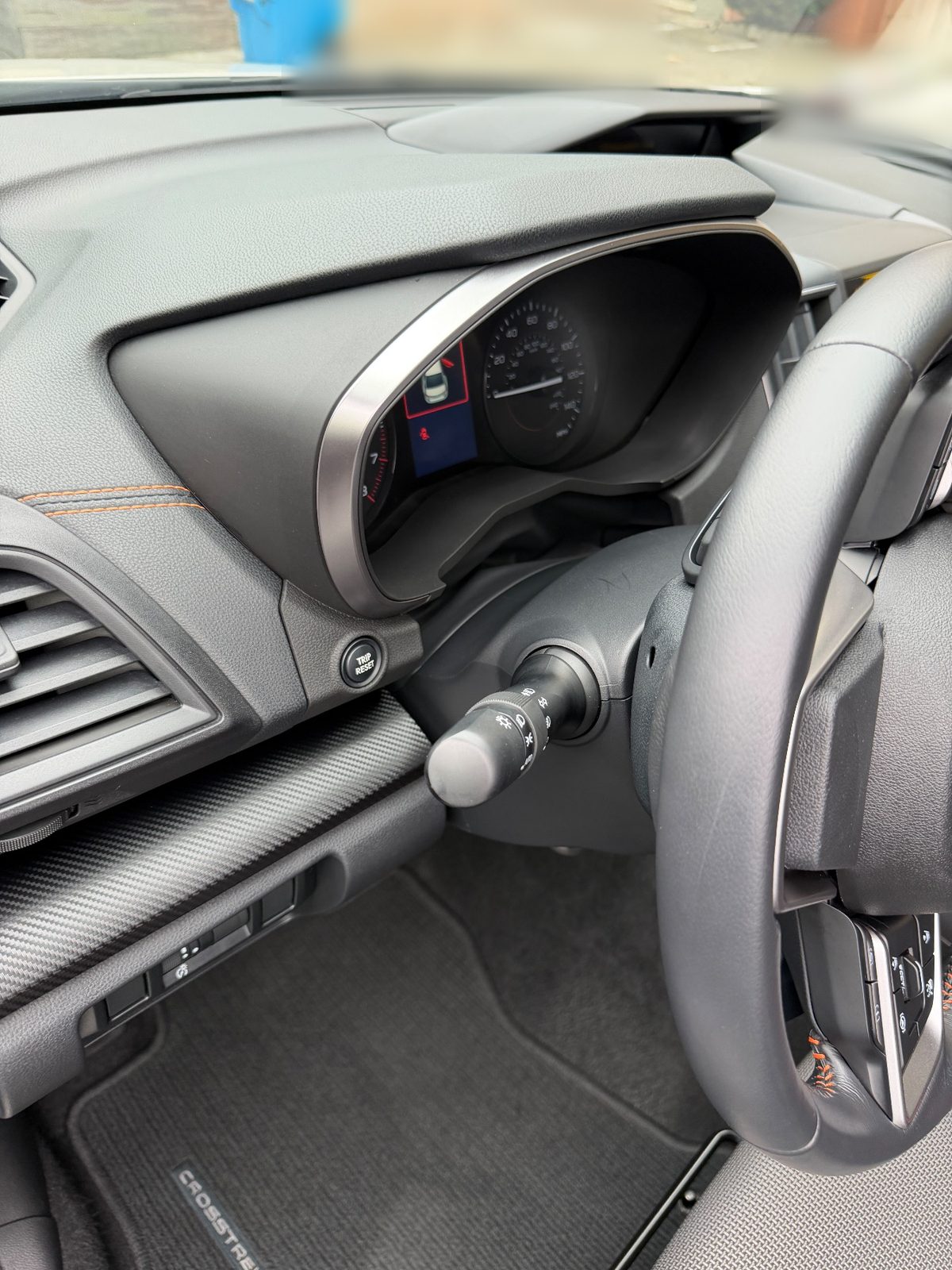 Clean steering wheel and gauge cluster in a Subaru Crosstrek after cleaning